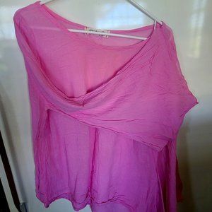 Beautiful Sheer Pink Blouse by Coin 1804m Size L